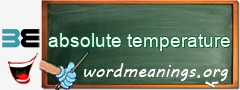 WordMeaning blackboard for absolute temperature